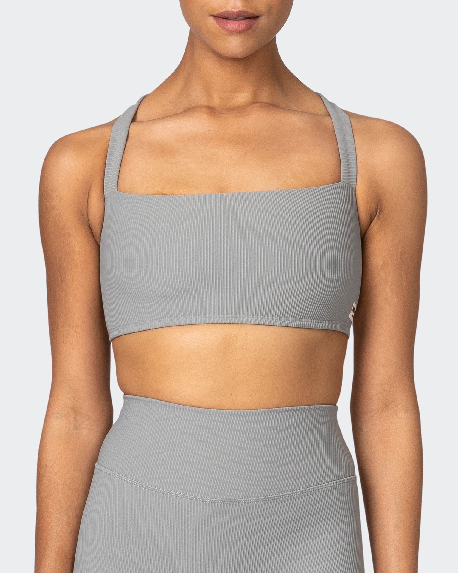 musclenation Sports Bras Twist Rib Bra - Zinc Everyday Support