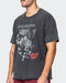 musclenation T-Shirts Mens Leopard Oversized Vintage Tee - Washed Black