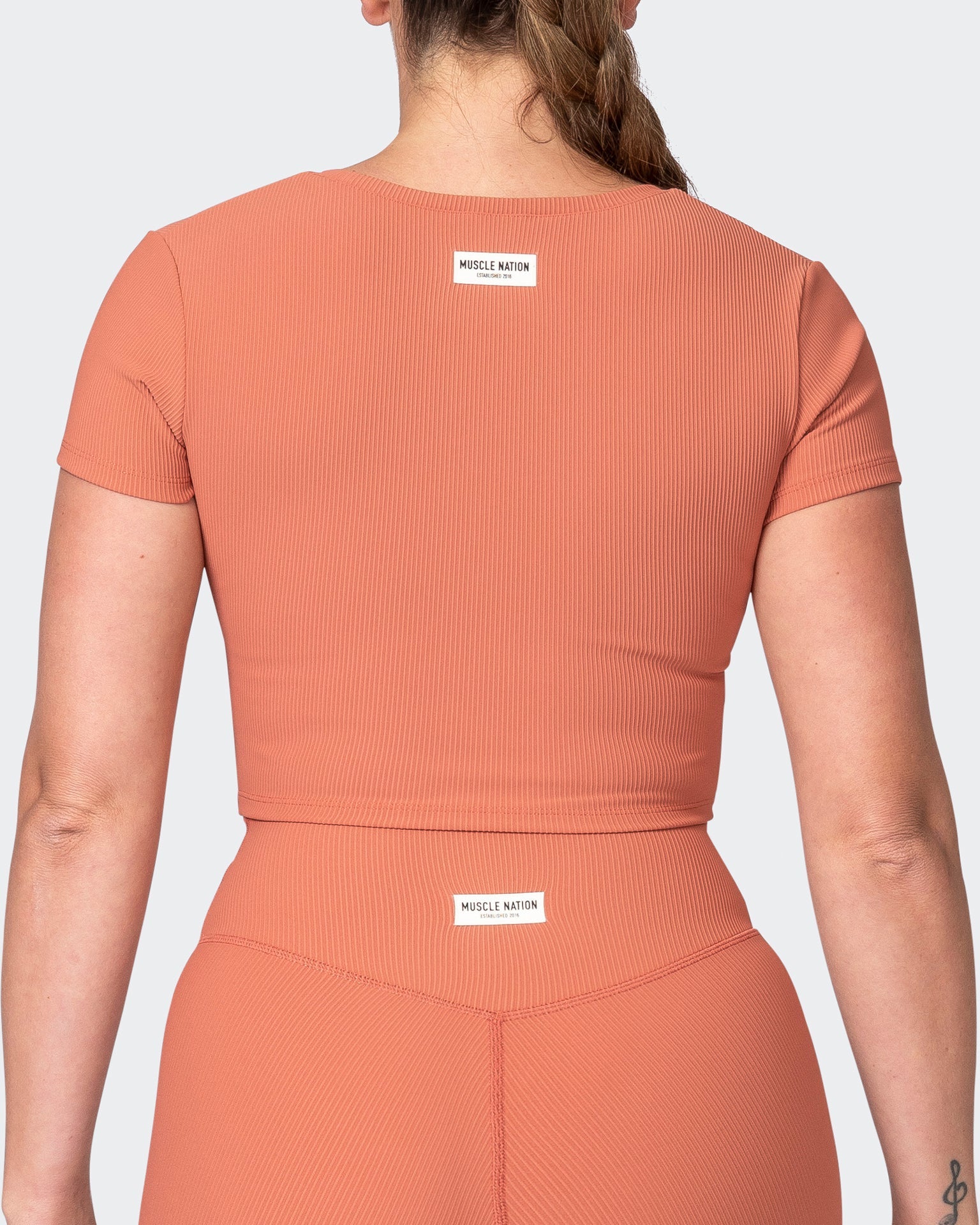 musclenation T-Shirts Rival Cropped Rib Top - Burnt Sienna
