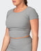 musclenation T-Shirts Rival Cropped Rib Top - Zinc