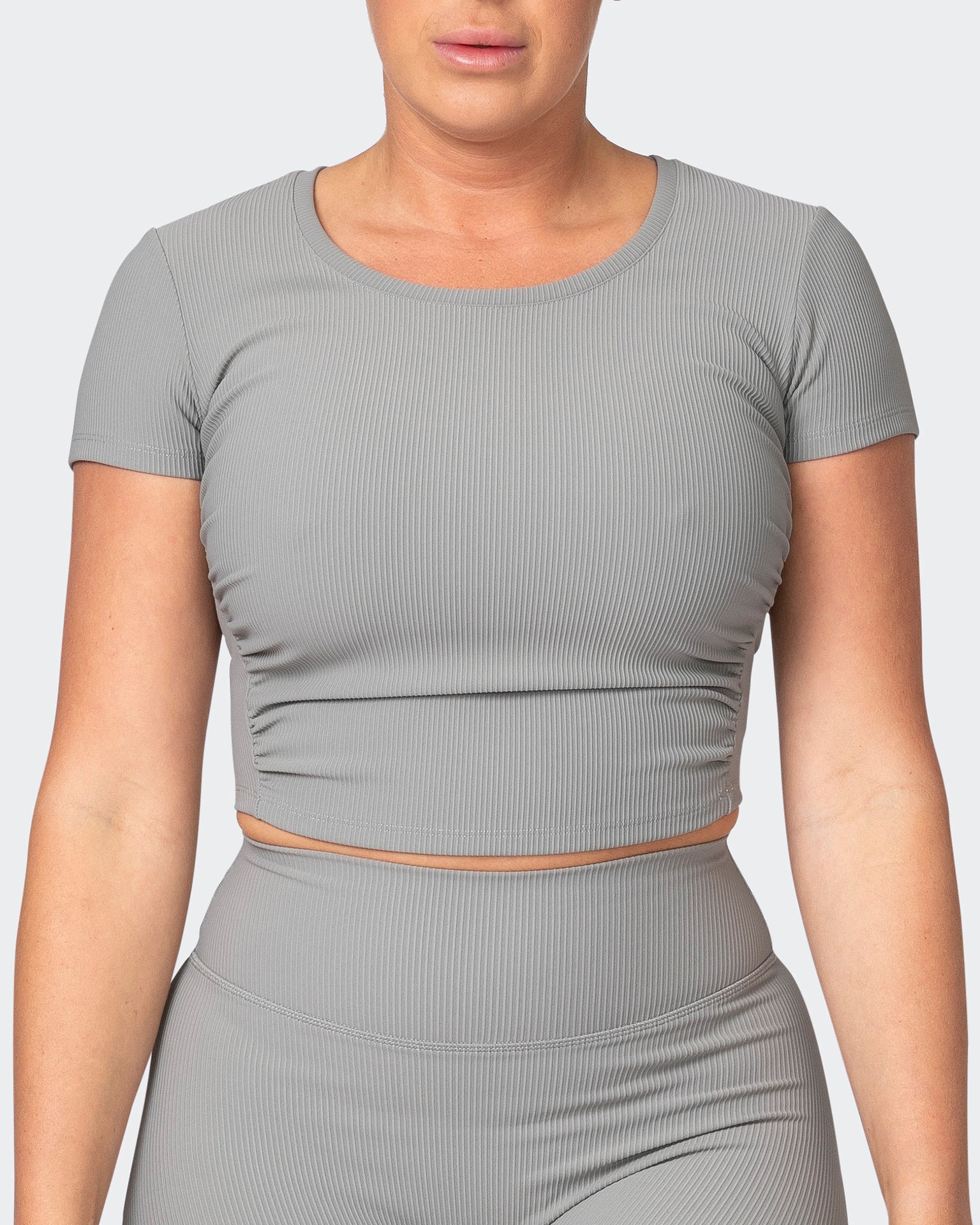 musclenation T-Shirts Rival Cropped Rib Top - Zinc