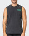 musclenation Tank Tops MN Graffiti Heavy Vintage Tank - Washed Black / Jade