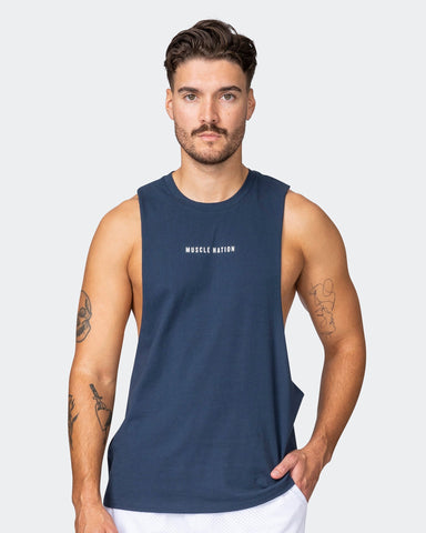 musclenation Tank Tops Ultra Drop Arm Tank - Dark Navy