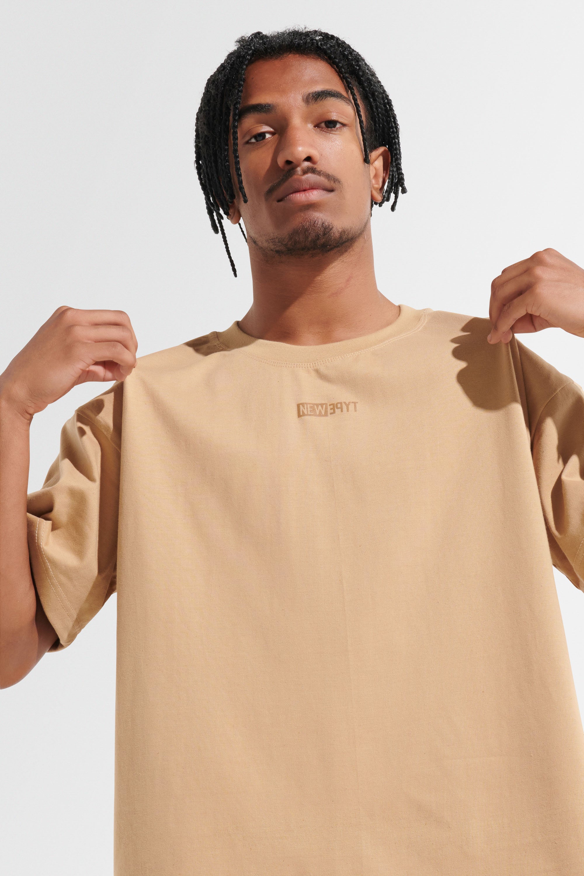 NEWTYPE Statement Oversized Tee - Beige