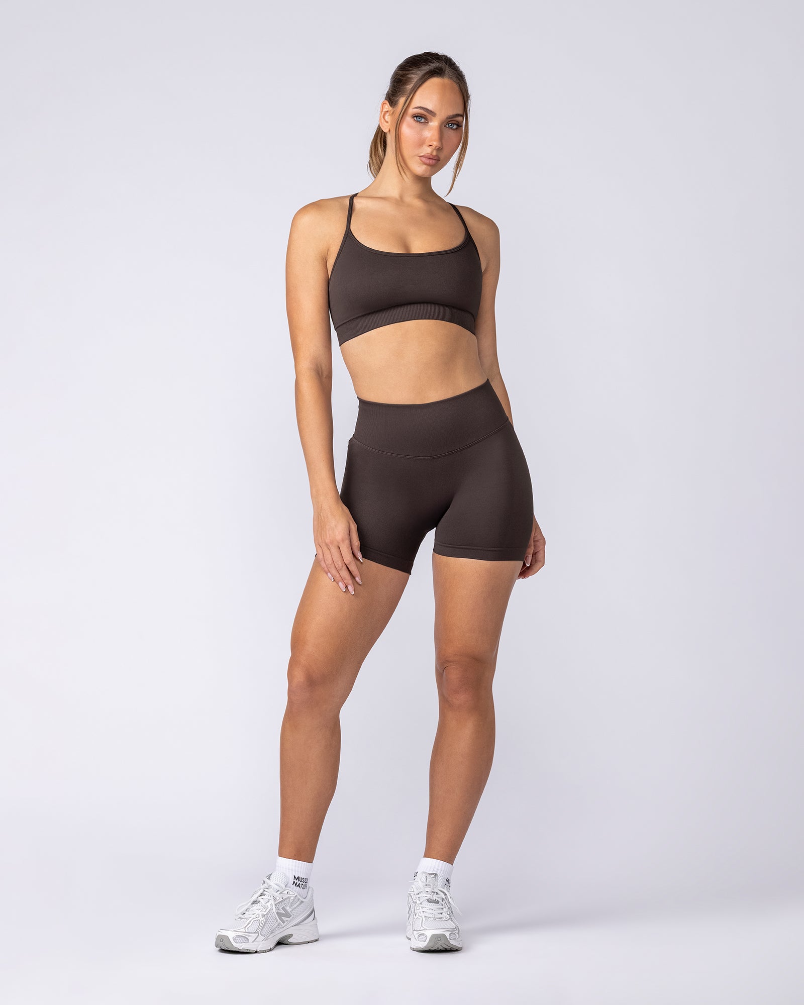 Muscle Nation Bralettes Revealed T-Back Seamless Bra - Cocoa