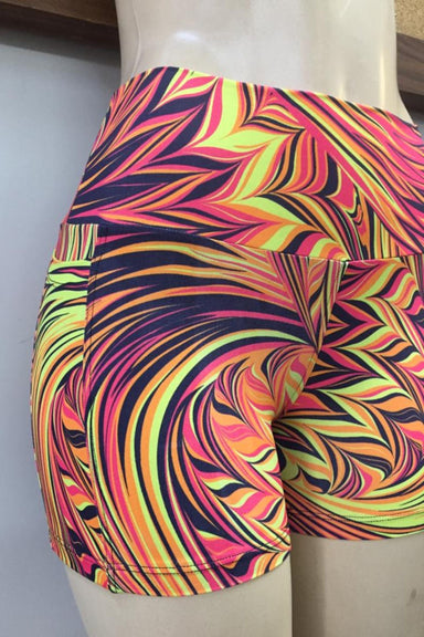 RF AQUAFIT Activewear Mid Waist Short Shorts - Fireworks