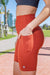RunFaster Clothing High Waist Long Shorts - Rust