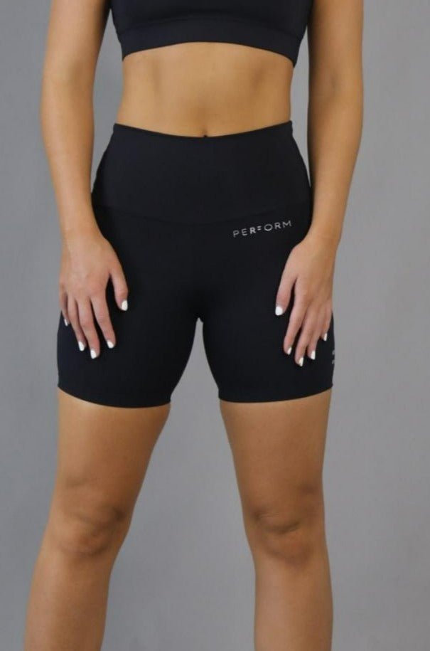 RunFaster Clothing Preorder - High Waist Mid Shorts - Black