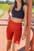 RunFaster Clothing XS / Rust High Waist Long Shorts - Rust