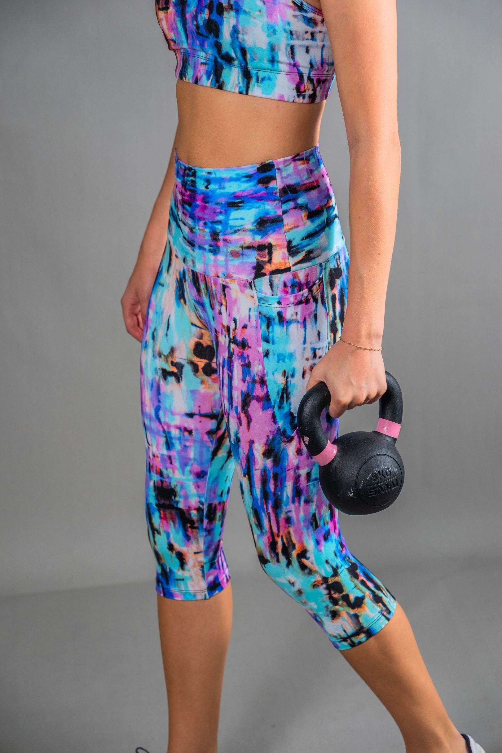 RunFaster Gym Leggings XS High Waist 5/8 - Abyss