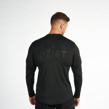 RZIST T-Shirts Long Sleeve Jet Black Performance Shirt