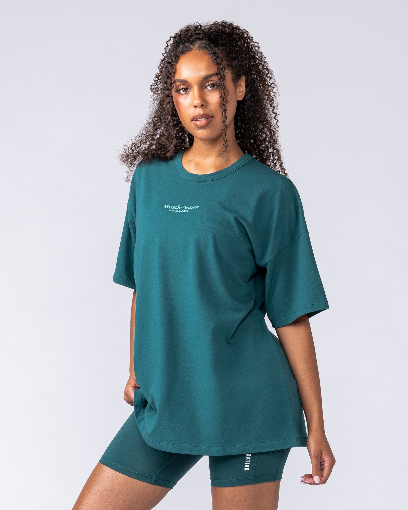 Sports Division Oversized Tee - Hunter Green
