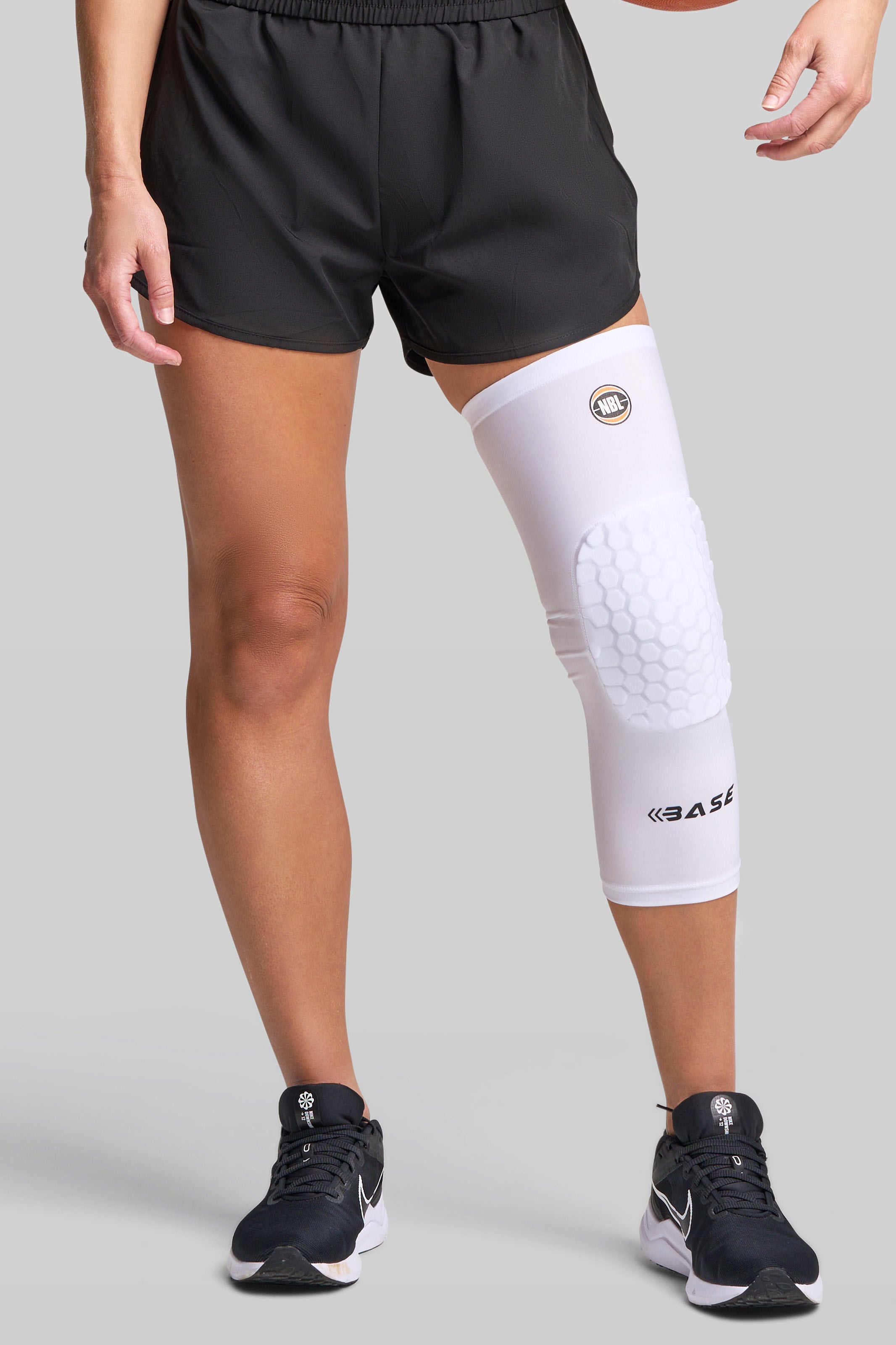 Supplier 1 Knee Guard BASE + NBL Square Padded Knee Guard (Single) - White