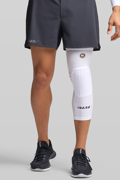 Supplier 1 Knee Guard YOUTH-XXS BASE + NBL Square Padded Knee Guard (Single) - White