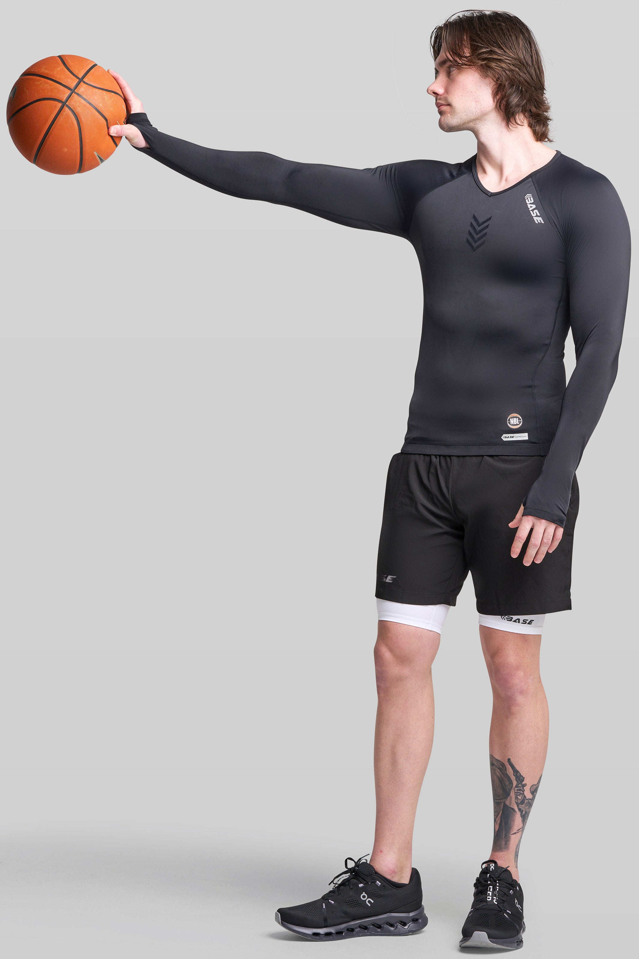 Supplier 1 Tee BASE + NBL Men's Long Sleeve Compression Tee - Black