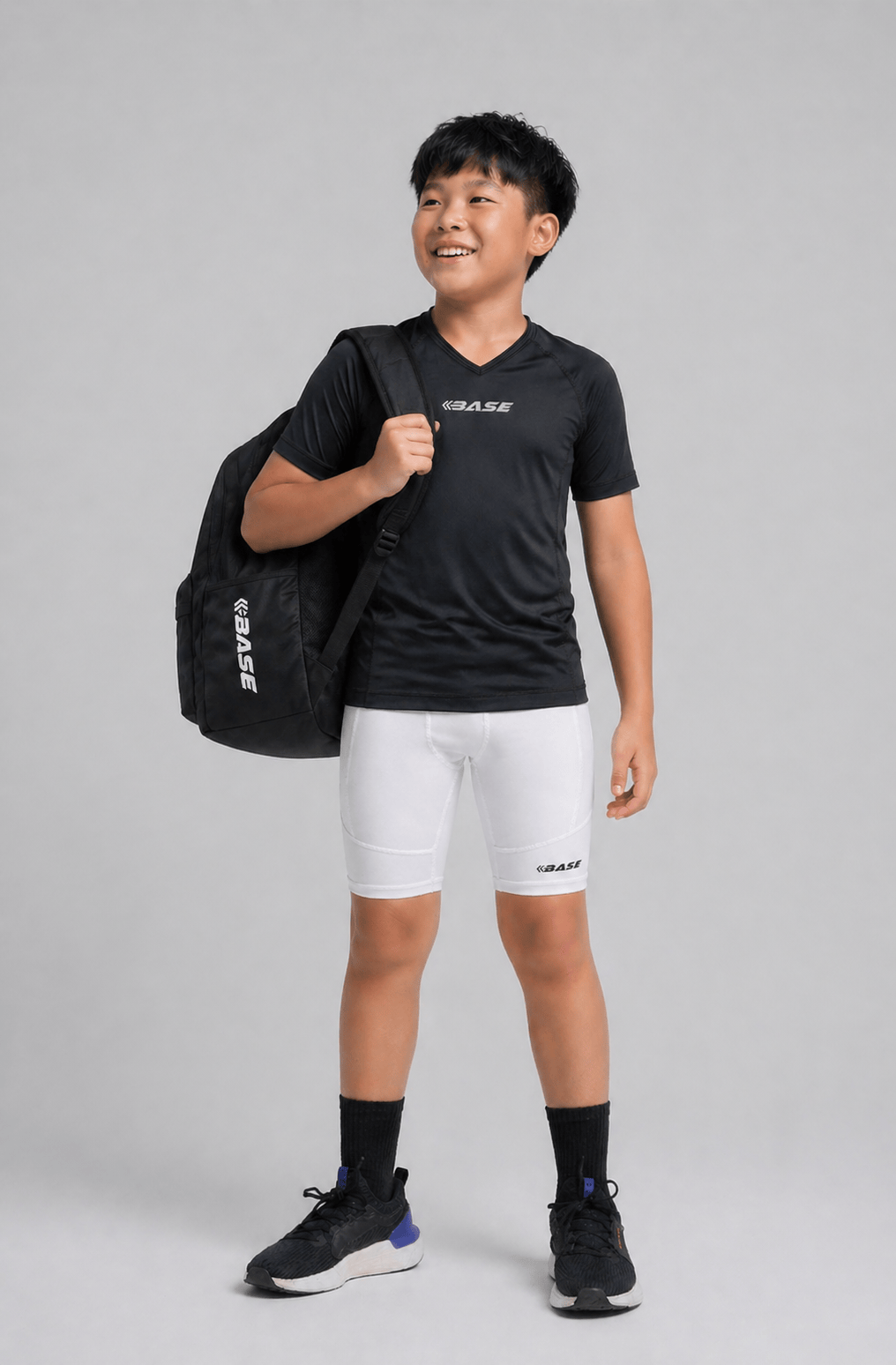 Supplier 3 Tee BASE Youth Short Sleeve Compression Tee - Black