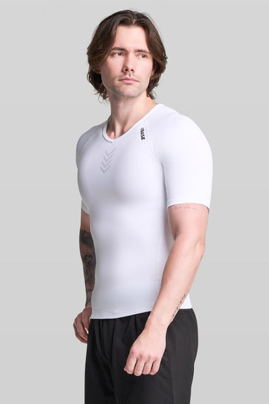 Supplier 4 Tee BASE Mens Short Sleeve Compression Tee - White