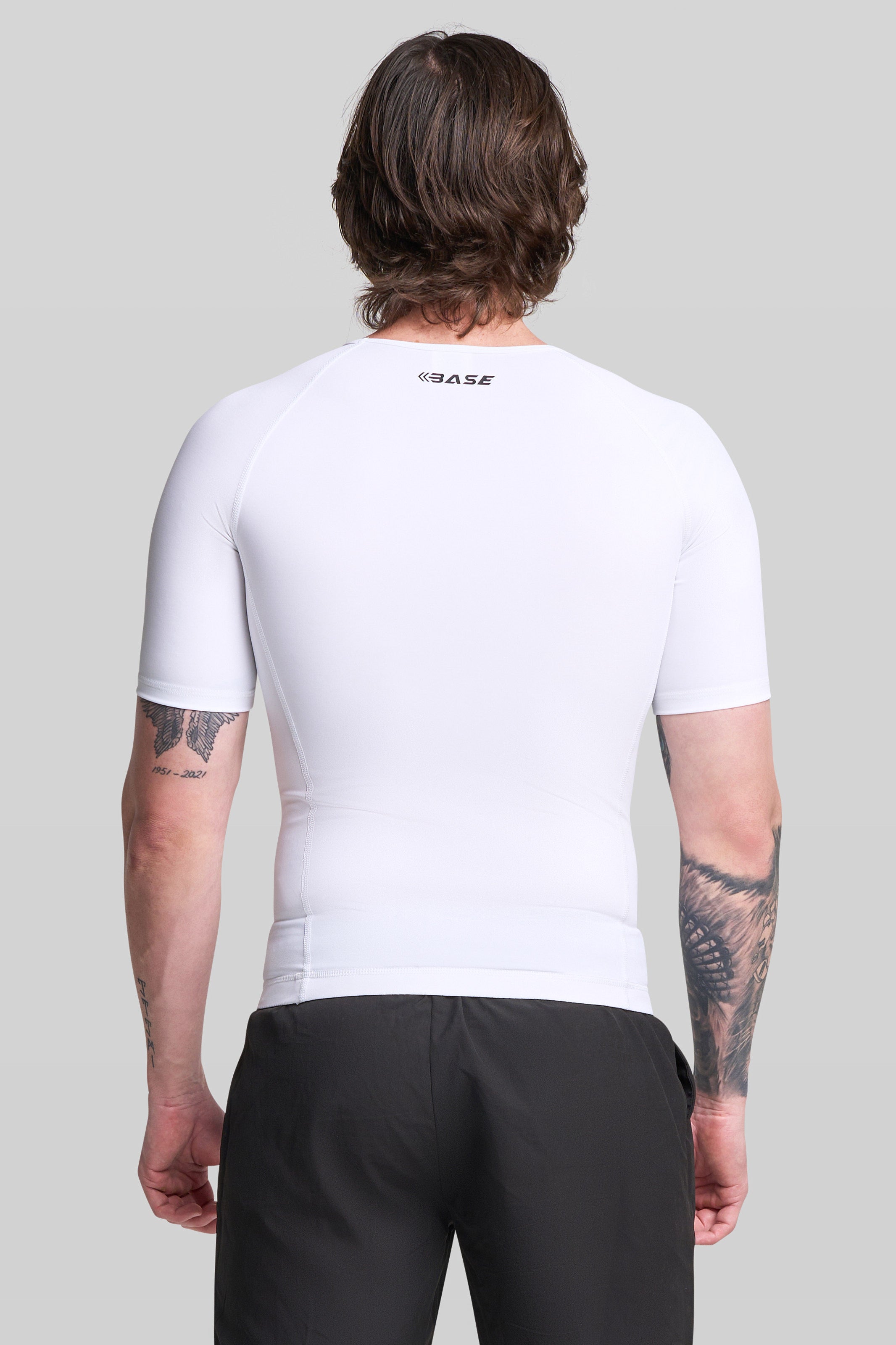 Supplier 4 Tee BASE Mens Short Sleeve Compression Tee - White