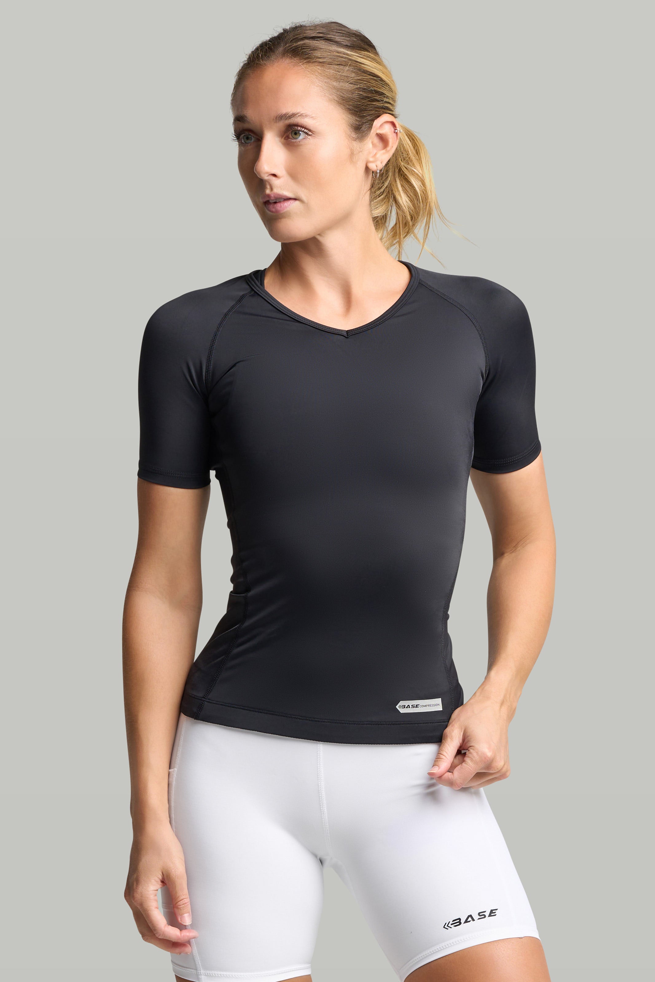 Supplier 4 Tee XS BASE Women's Short Sleeve Compression Tee - Black