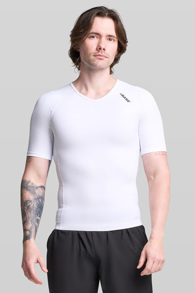 Supplier 4 Tee XS/YOUTH BASE Mens Short Sleeve Compression Tee - White
