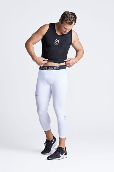 Supplier 4 Tight XS/YTH BASE Men's 3/4 Court Compression Tights - White