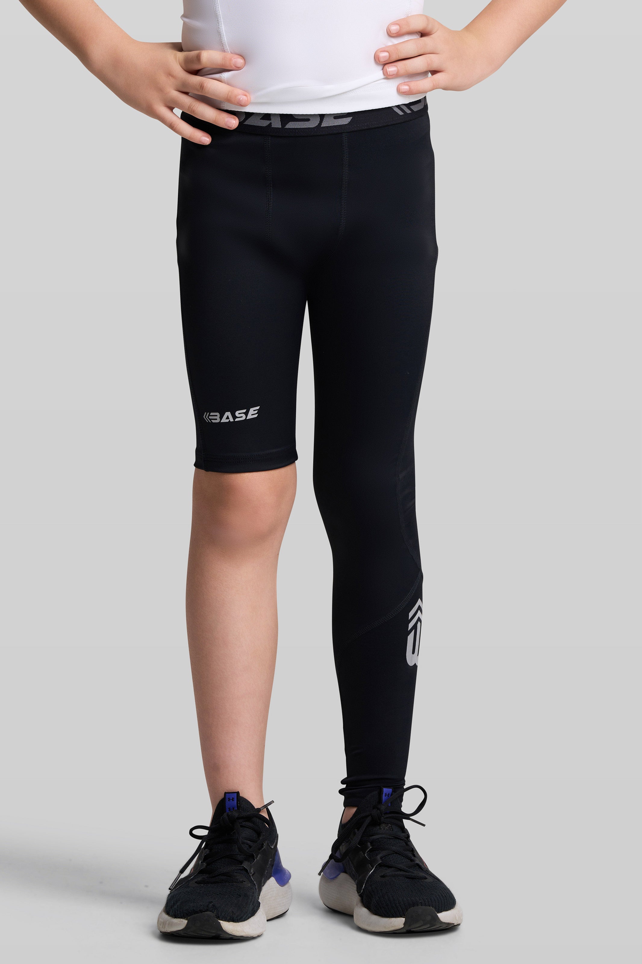 Supplier 4 Tights 10 / Black BASE Boys Adapted Compression Tights (Right Leg Short)
