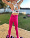 Two Daisies Leggings 4-5 years Hot Pink, Kids Bow Back Leggings, Ultra High Waist - Two Daisies