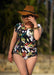 www.lasculpte.com.au Chlorine Resistant Short Sleeve One Piece Swimsuit Vacation leaf