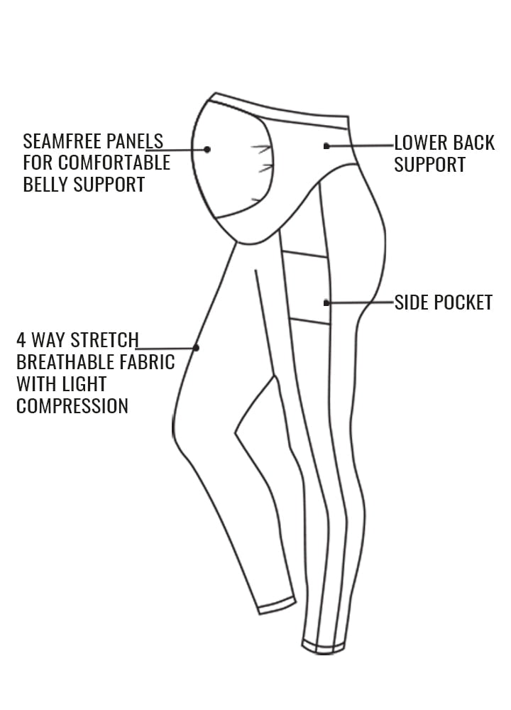 www.lasculpte.com.au Maternity Leggings with Pocket Full Length–Black