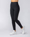 Zero Rise Rib Ankle Length Leggings Black (Silicone Logo) - Muscle Nation women's leggings, view 3