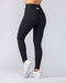 Zero Rise Rib Ankle Length Leggings Black (Silicone Logo) - Muscle Nation women's leggings, view 4