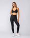 Zero Rise Rib Ankle Length Leggings Black (Silicone Logo) - Muscle Nation women's leggings, view 6