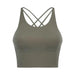 Baller Babe Crop Tops Baller Babe Middi Top with cross back Olive