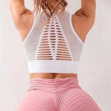 Baller Babe Crop Tops Cleo Ribbed Crop Top in White