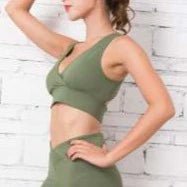 Baller Babe Crop Tops Khaki V Crop Top By Baller Babe