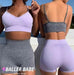 Baller Babe Crop Tops Seamless Lily Shorts and Crop Set in Purple