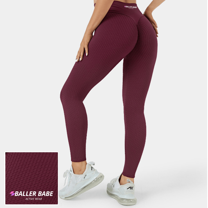 Baller Babe Leggings Baller Babe's signature scrunch Leggings V2 - Red