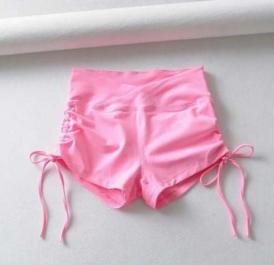 Baller Babe Shorts Scrunch Shorts with tie up sides Baby Pink