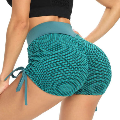 Baller Babe Shorts Signature Mesh Booty Shorts With Tie Up-Green