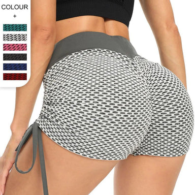 Baller Babe Shorts Signature Mesh Booty Shorts With Tie Up-Grey