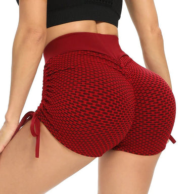 Baller Babe Shorts Signature Mesh Booty Shorts With Tie Up-Red