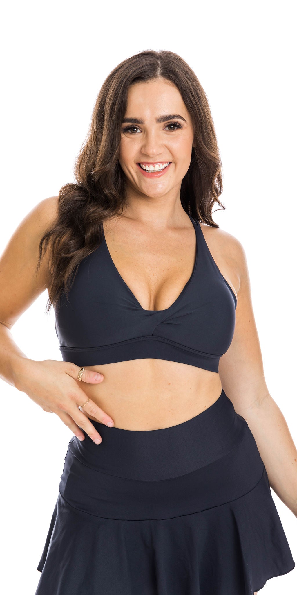 Carra Lee Active crop Top, sports bra Midnight Body Luxe Diamond Back Bra