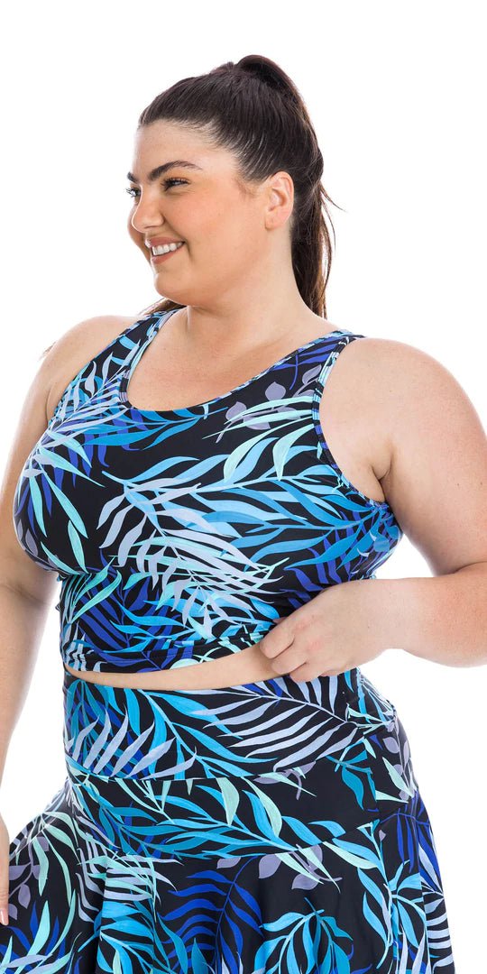 Carra Lee Active Crop Tops Tropical Palm Crop Top