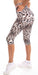 Carra Lee Active leggings Cream Cheetah Eco Capri Leggings with Pockets