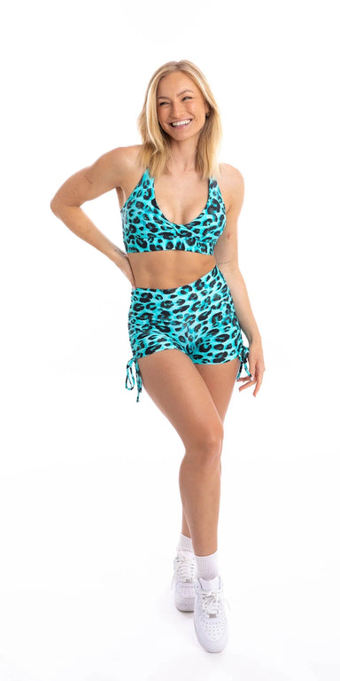 Carra Lee Active shorts Aqua Leopard Eco Bootie Shorts