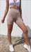 Carra Lee Active Shorts Cappuccino Body Luxe Scrunch Bum Midi Shorts