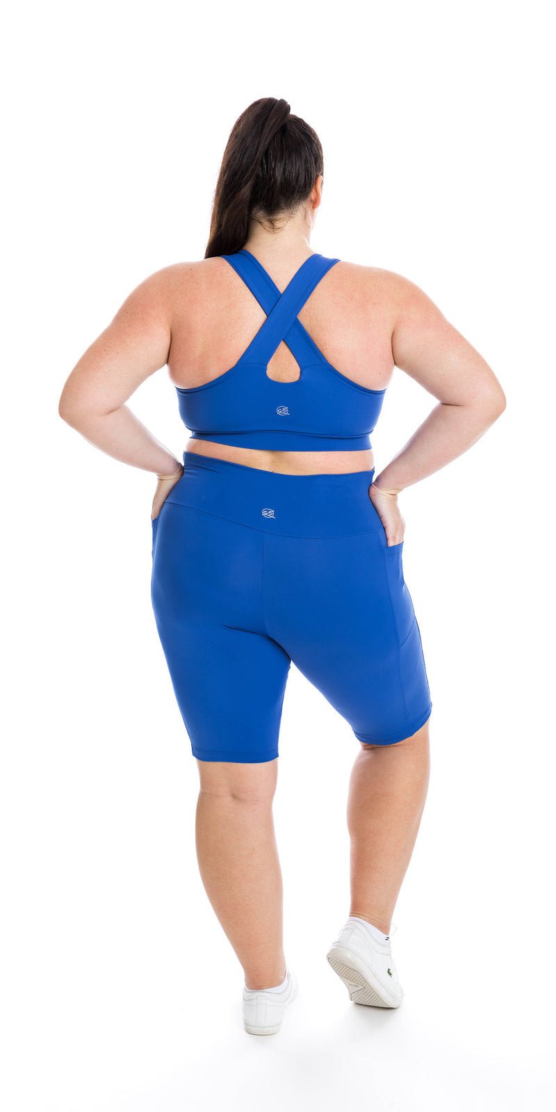 Carra Lee Active Shorts Royal Blue Body Biker Shorts with Pockets