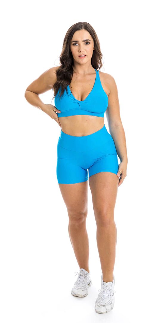 Carra Lee Active Shorts Sky Blue Eco Scrunch Booty Shorts