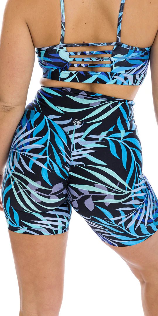 Carra Lee Active Shorts Tropical Palm Eco Scrunch Bum Midi Shorts