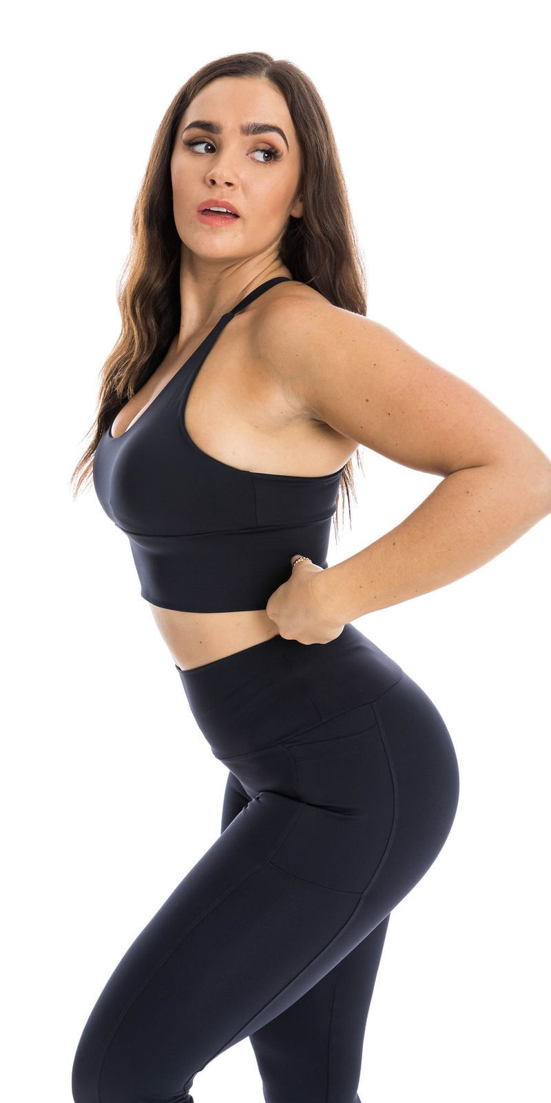 Carra Lee Active Sports Bra Midnight Body Luxe Motion Racer Back Bra